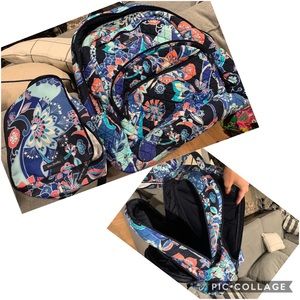 Vera Bradley Campus Backpack and lunch box